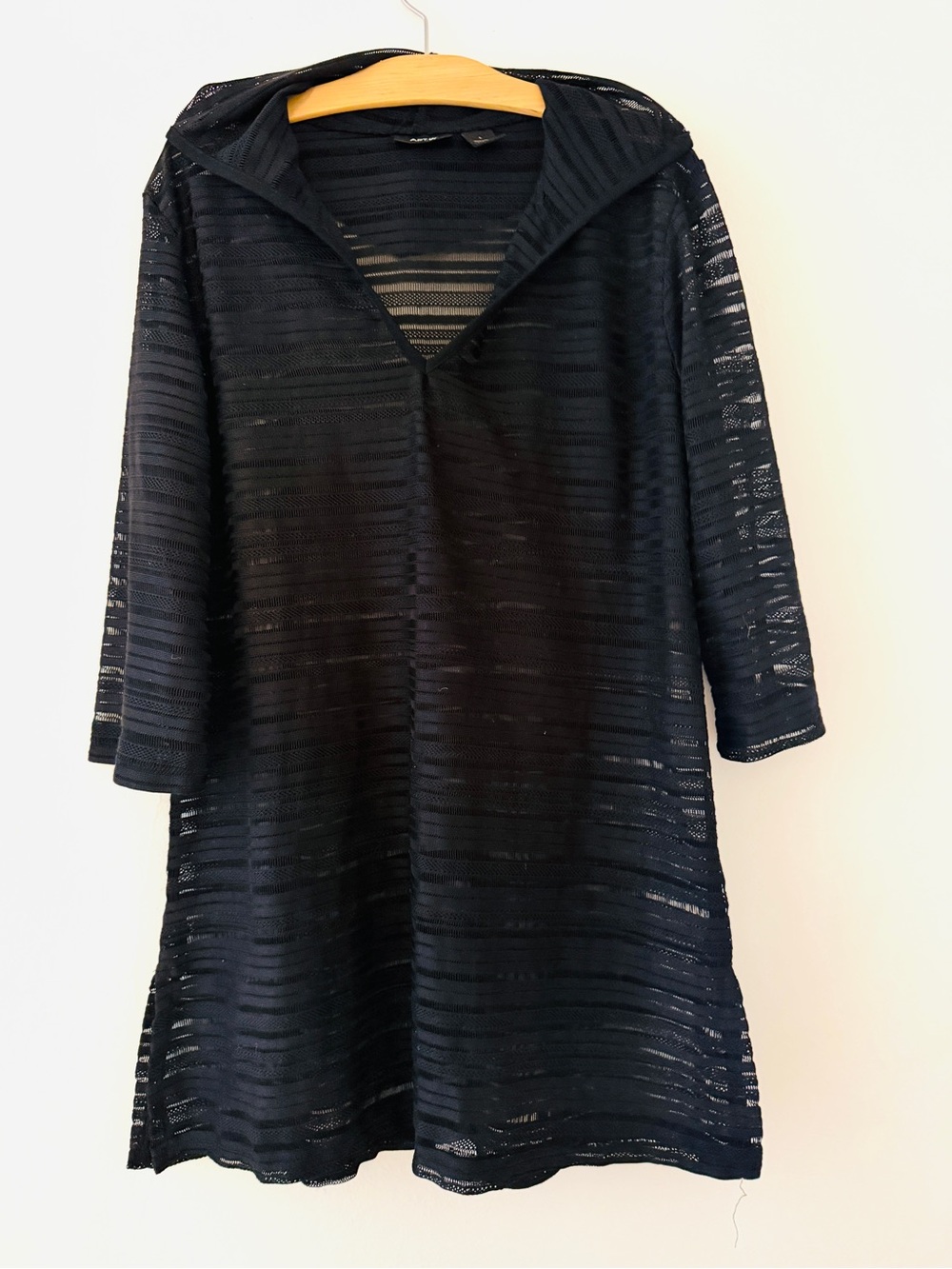 Women’s Hooded Black Swim Cover-Up Tunic